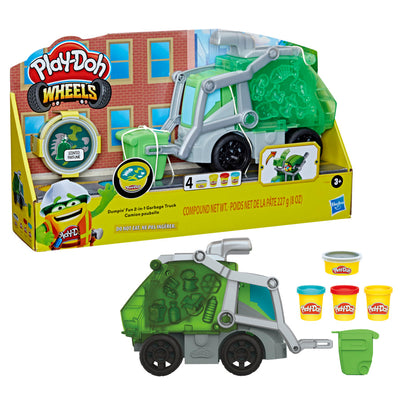 Play-Doh Wheels Dumpin' Fun 2-in-1 Garbage Truck Toy for Kids 3 and Up