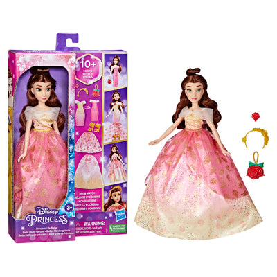 Disney Princess Life Belle Fashion Doll, 10 Outfit Combinations