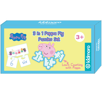 Peppa Pig 3-in-1 Counting Puzzle Set, Learn your Kids Counting with Peppa