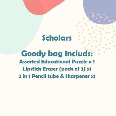 Scholars Goodie Bag, Ages 3+, ($14.50/Bag, Min. Order 5 Bags)