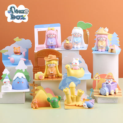 Amaz Box - SASA Travels Around The World Collectibles, Collect up to 10 of different Cute Girl Themed Figures